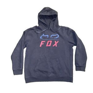 Fox Hoodie Men’s Size XL Blue Faded Pullover